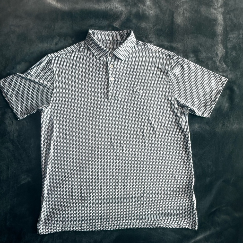 Rhoback Polo Don't Mess with Texas Print Golf Shirt Size L *Sleeve Patch - Picture 4 of 11